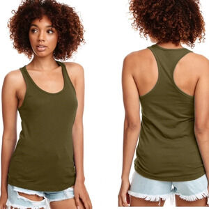 Racerback green cotton tank top Sz small